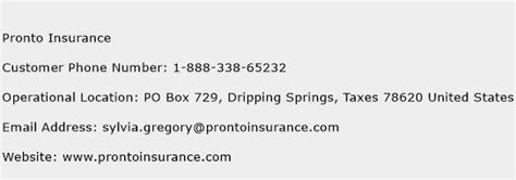 pronto insurance phone number california.